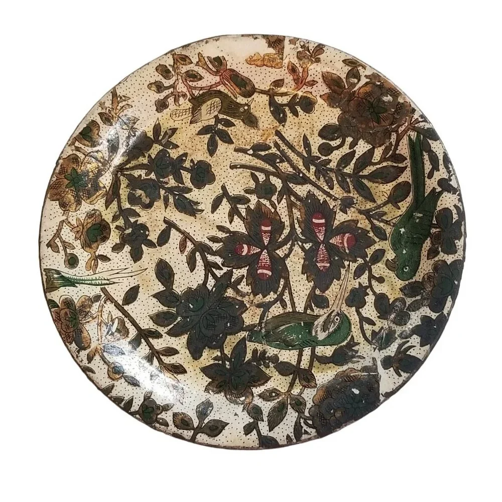 Alfred E Knobler Paper Mache Floral Alcohol Proof Japan Coaster Set‎ Of 7 Vintag